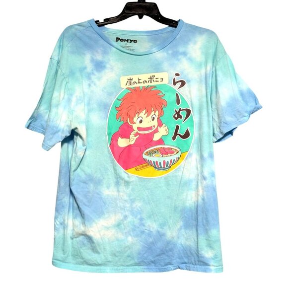 Ponyo Her Universe Tie Dye Tee Shirt Anime Ghibli Blue Green Size XL - Picture 1 of 5
